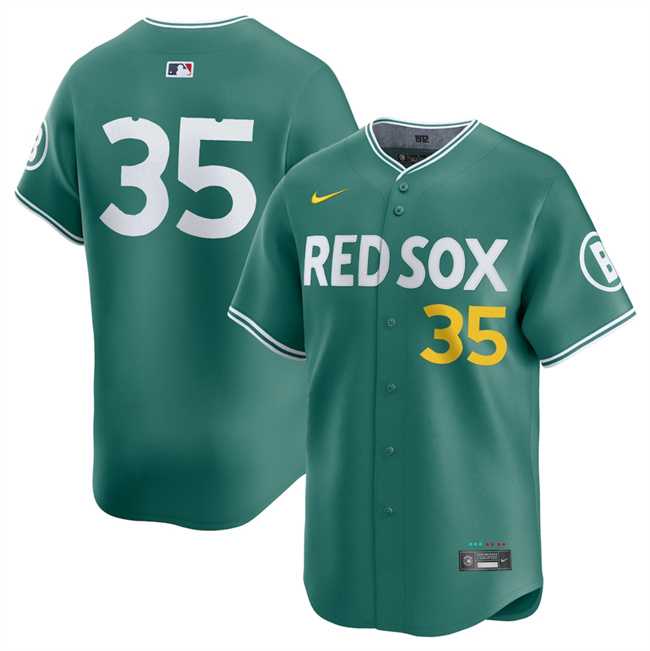 Men%27s Boston Red Sox #35 Garrett Crochet Green 2025 City Connect Limited Stitched Jersey Dzhi->boston red sox->MLB Jersey